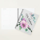 Paarse bloemige ONDERWIJZER Cadeau - Voeg naam kla Planner (Display)
