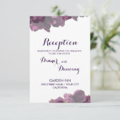 Paarse Bloemige Ontvangstkaart Informatiekaartje (Staand voorkant)