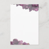 Paarse Bloemige Ontvankaart Informatiekaartje (Achterkant)