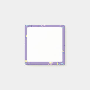 Paarse Bloemige Patronen Gewone Post-it Notities Post-it® Notes