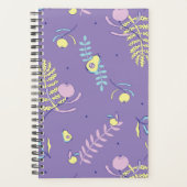 Paarse Bloemige Patroon Planner (Voorkant)