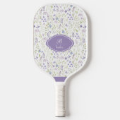 Paarse Bloemige Pickleball Paddle (Voorkant)