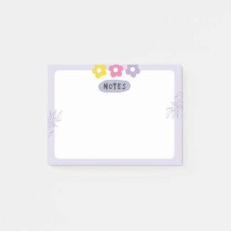Paarse bloemige plakbriefjes post-it® notes