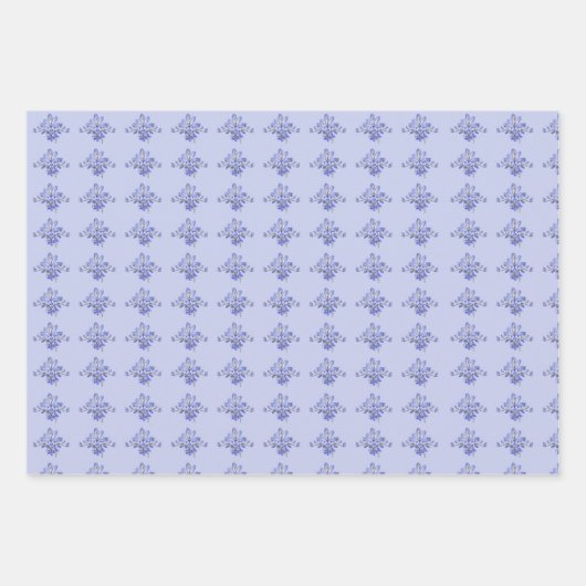  Paarse bloemige polka stippenpatronen Inpakpapier Vel (Voorkant 3)