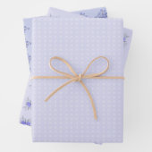  Paarse bloemige polka stippenpatronen Inpakpapier Vel (In situ)