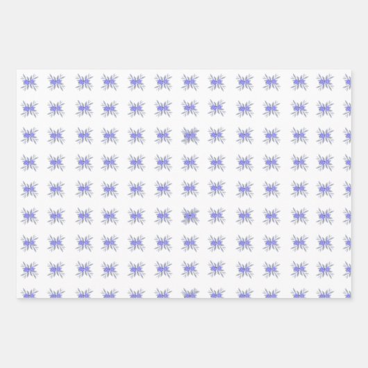  Paarse bloemige polka stippenpatronen Inpakpapier Vel (Voorkant 2)