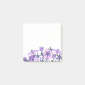 Paarse bloemige Post-it-notitieblok voor thuis en Post-it® Notes (Voorkant)