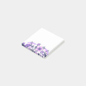 Paarse bloemige Post-it-notitieblok voor thuis en Post-it® Notes (Schuin)