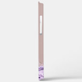 Paarse bloemige roos gouden glitters drijft monogr Case-Mate iPhone case (Achterkant / Links)