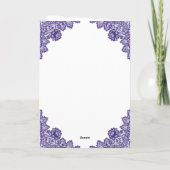 Paarse Bloemige Rustieke Kant Hydrangea Moederdag Kaart (Achterkant)