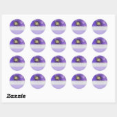 Paarse Bloemige "Save The Date"-Sticker Ronde Sticker (Vel)