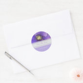 Paarse Bloemige "Save The Date"-Sticker Ronde Sticker (Envelop)