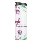 Paarse Bloemige Schoonzus-Funny Citaat Thermosbeker (Geroteerd rechts)