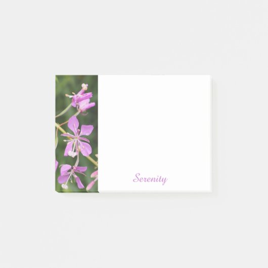 Paarse Bloemige Serenity Post-It Notities Post-it® Notes (Voorkant)