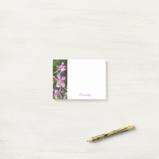 Paarse Bloemige Serenity Post-It Notities Post-it® Notes (Op bureau)