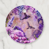 Paarse bloemige sticker voor bruidsdouche bedankjes labels (Achterkant)