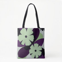Paarse Bloemige Tote Tas – Modern Minimaal Design
