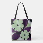 Paarse Bloemige Tote Tas – Modern Minimaal Design (Achterkant)