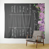 paarse bloemige trouw achtergrond, foto prop, op m wandkleed (In Situ (horizontaal))