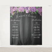 paarse bloemige trouw achtergrond, foto prop, op m wandkleed (Voorkant)