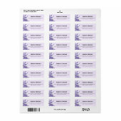 Paarse Bloemige Trouw Retouradres Etiket (Full Sheet)
