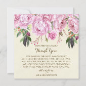 paarse bloemige trouwkaart voor dank je wel recept kaart (Voorkant)