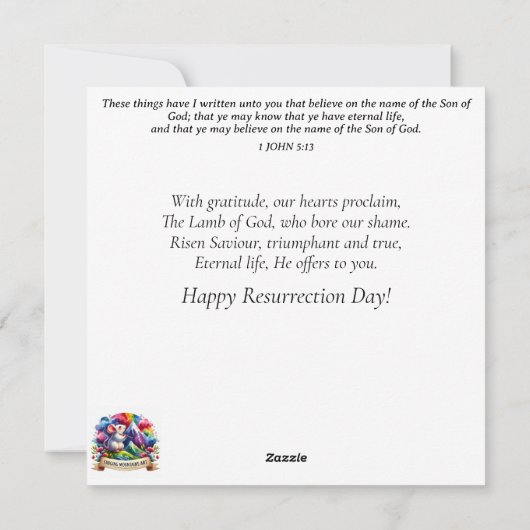 Paarse bloemige Waterverf konijn en paastraktaties Feestdagenkaart (Achterkant)