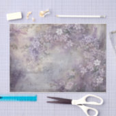 Paarse Bloemige Wisteria Sering Typografie Decoupa Tissuepapier (Craft)