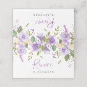 Paarse bloemkaart, Paarse bloemen Plaatskaartje (Buitenkant ongevouwen)