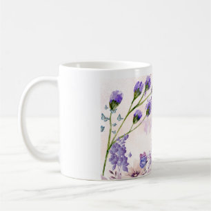 Paarse bloemkeramiek koffiemok Waterverf Flow