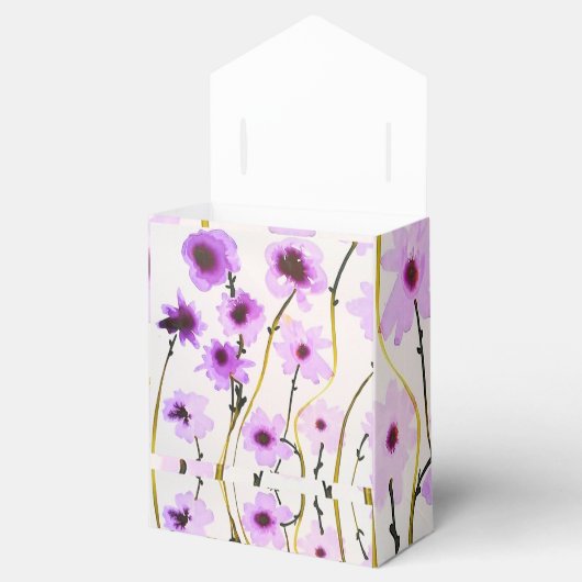 Paarse bloemkist bedankdoosjes (Geopend)
