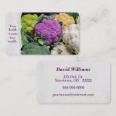 Paarse bloemkool op de markt visitekaartje (Voorkant / Achterkant)