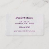 Paarse bloemkool op de markt visitekaartje (Achterkant)