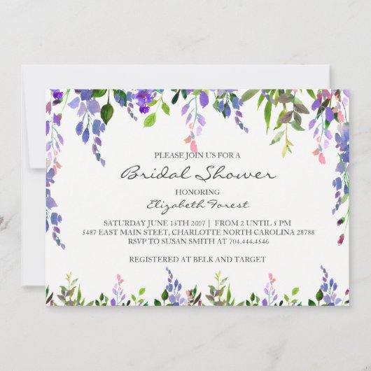 paarse bloemkool, uitnodiging tot douche (Voorkant)