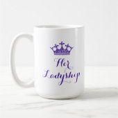 Paarse bloemkroon met Ladyship Script Koffiemok (Links)