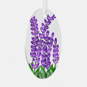 Paarse bloemkunst Metalen Ornament (Voorkant Rechts)
