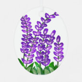 Paarse bloemkunst Metalen Ornament (Achterkant)