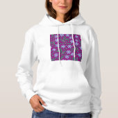 Paarse Bloemkunst Vrouwen Hoodie (Voorkant)