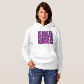 Paarse Bloemkunst Vrouwen Hoodie (Voorkant volledig)