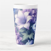 Paarse bloemlatte mok 350 & 500 ml (Voorkant)