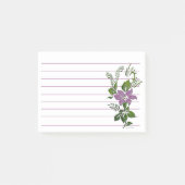 Paarse bloemlijn post-it® notes (Voorkant)