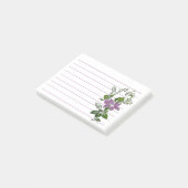 Paarse bloemlijn  post-it® notes (Schuin)