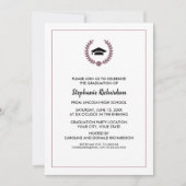 Paarse bloemmotief afstudeerfeest kaart (Voorkant)