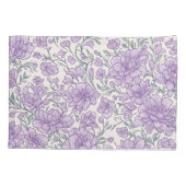 Paarse bloemmotief botanische bloem kussensloop (Achterkant)