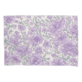 Paarse bloemmotief botanische bloem kussensloop (Voorkant)