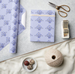 Paarse bloemmotief Cadeaupapier