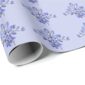  Paarse bloemmotief Cadeaupapier (Rol Hoek)