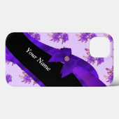 paarse bloemmotief Case-Mate iPhone case (Achterkant (horizontaal))