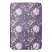 Paarse Bloemmotief Elegant Badmat (Voorkant Verticaal)