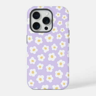 Paarse Bloemmotief iPhone 15 Pro Case